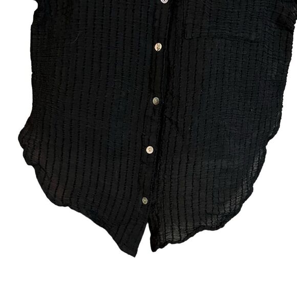 3 for‎ $30! Love Notes black short sleeve button down shirt - Picture 6 of 9